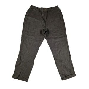 Kidoriman linen pants Y2K hippie classic disc golf casual preppy Sz Large Brown
